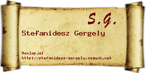 Stefanidesz Gergely névjegykártya